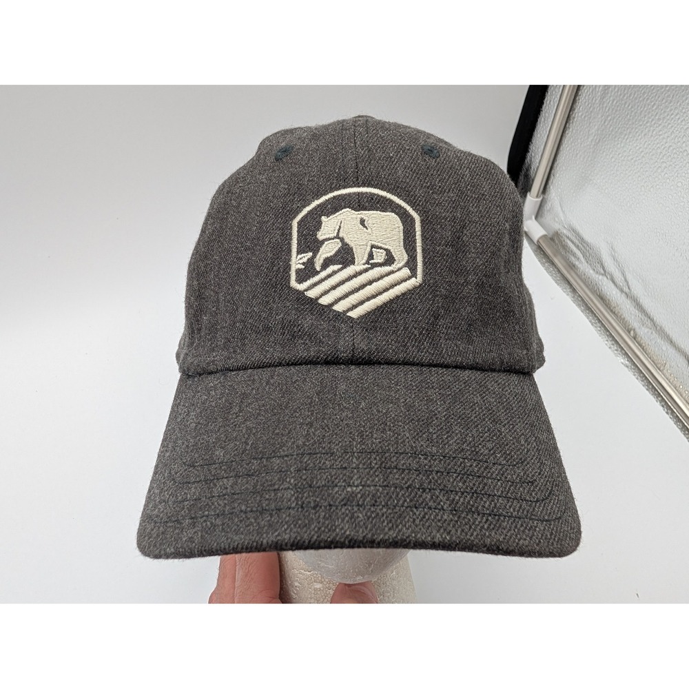 The Normal Brand Charcoal Gray Wool Blend Bear Logo Adjustable Baseball Hat